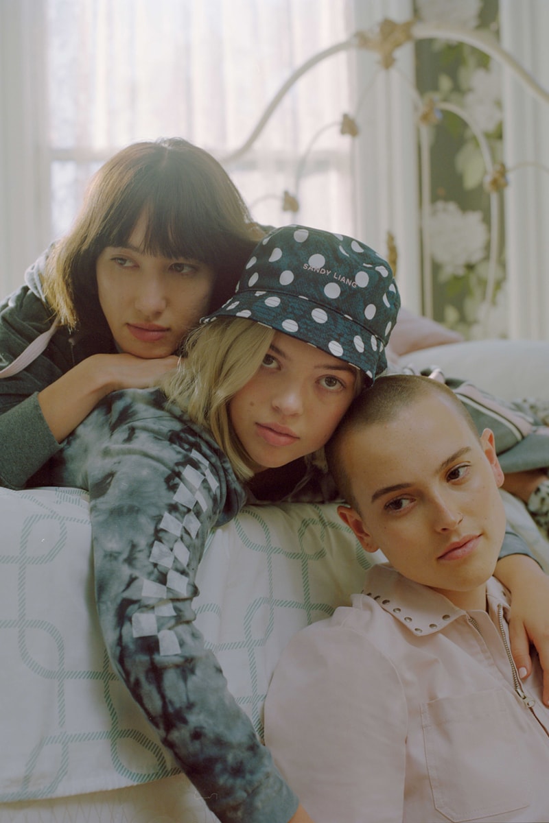 Sandy Liang x Vans Footwear & Apparel Collection Apparel Old Skool Platform Slip-Ons Classic Tartan Fur Velour Pink Jumpsuits Crossbody Bags Shearling Polka Dots Jackets Bucket Hats 