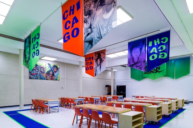 virgil abloh nike boys and girls club chicago basketball court facility redesign revamp mural garfield park