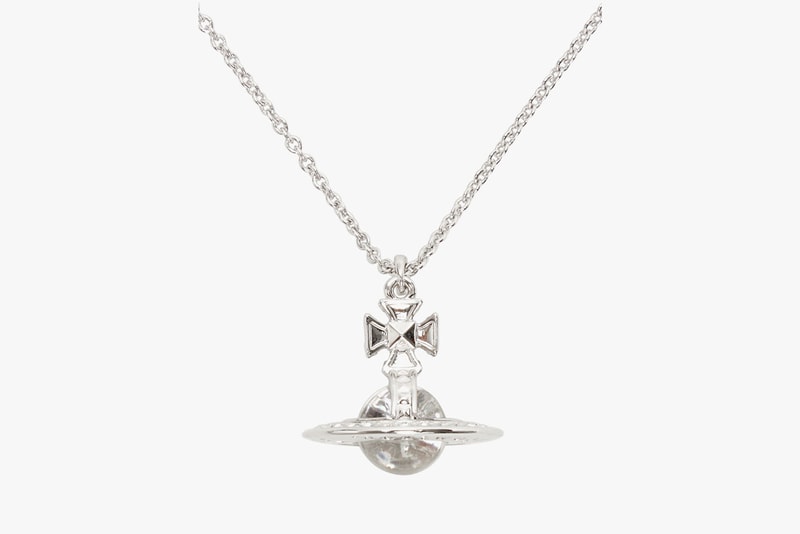 vivienne westwood silver crystal small orb pendant necklace hecuba ornella double-sided pendant brass swarovski crystal perspex 