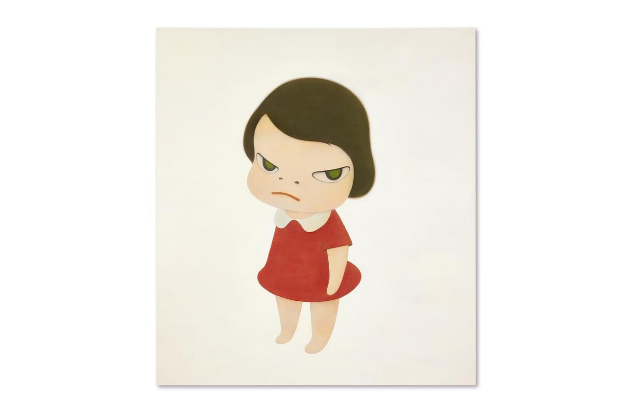 Yoshitomo Nara 'Knife Behind Back' Painting Sotheby's Girl Red Dress 