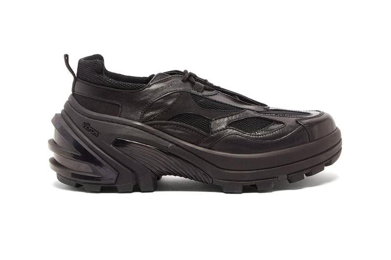 1017 ALYX 9SM Black Indivisible Leather Sneakers trainers shoes footwear menswear streetwear vibram megagrip outsole matthew m williams triple black kicks spring summer 2020 collection