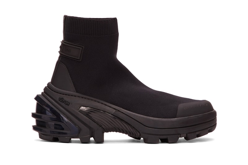 1017 ALYX 9SM Black Mid Sock Boots menswear streetwear shoes sneakers footwear spring summer 2020 collection matthew m williams trainers runners Made in Italy nlyon calfskin