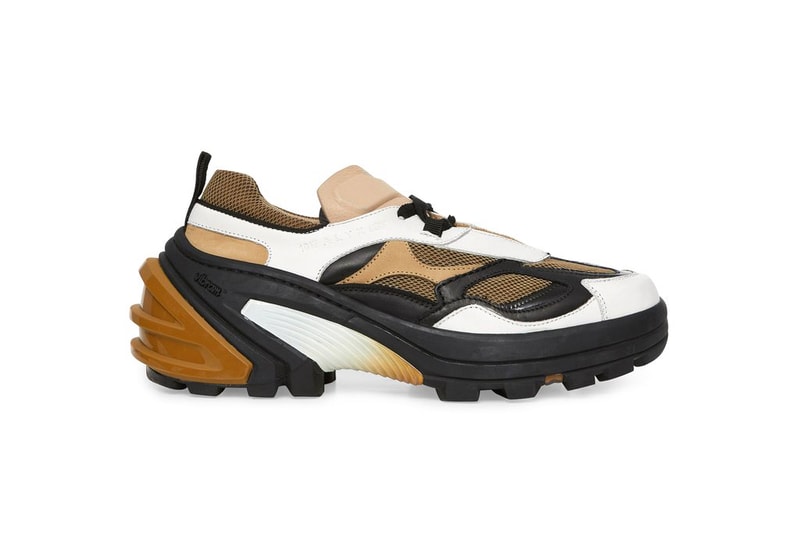 1017 ALYX 9SM Indivisible Leather Sneakers "Camel" AA-U-SN-0009-L-E02_BRW0004 Release Information Drop Date Closer Look Matthew M. Williams Vibram Sole Unit PVC Details NYC TPU heel insert