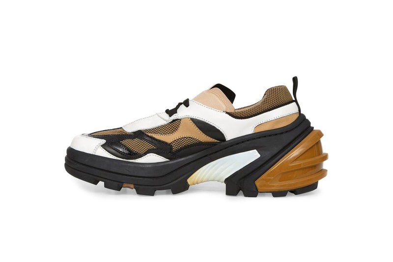 1017 ALYX 9SM Indivisible Leather Sneakers "Camel" AA-U-SN-0009-L-E02_BRW0004 Release Information Drop Date Closer Look Matthew M. Williams Vibram Sole Unit PVC Details NYC TPU heel insert
