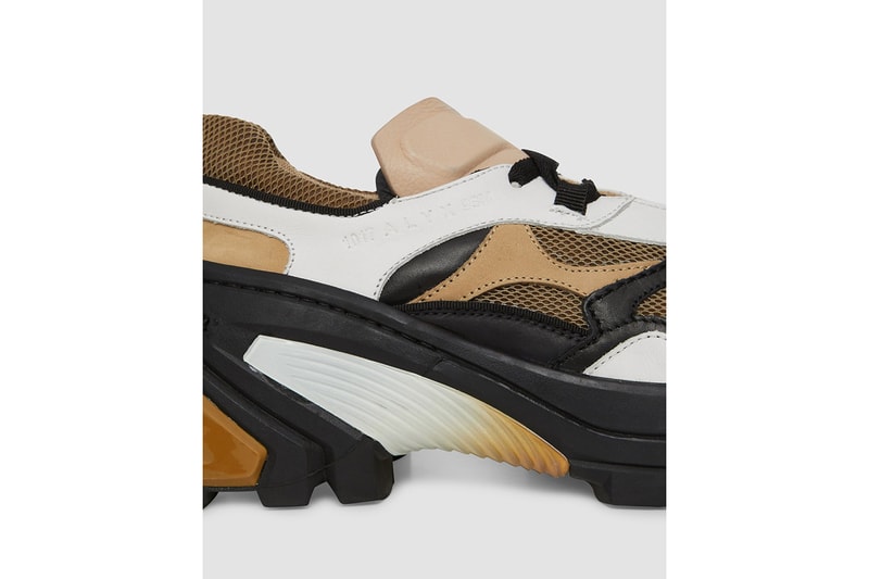 1017 ALYX 9SM Indivisible Leather Sneakers "Camel" AA-U-SN-0009-L-E02_BRW0004 Release Information Drop Date Closer Look Matthew M. Williams Vibram Sole Unit PVC Details NYC TPU heel insert