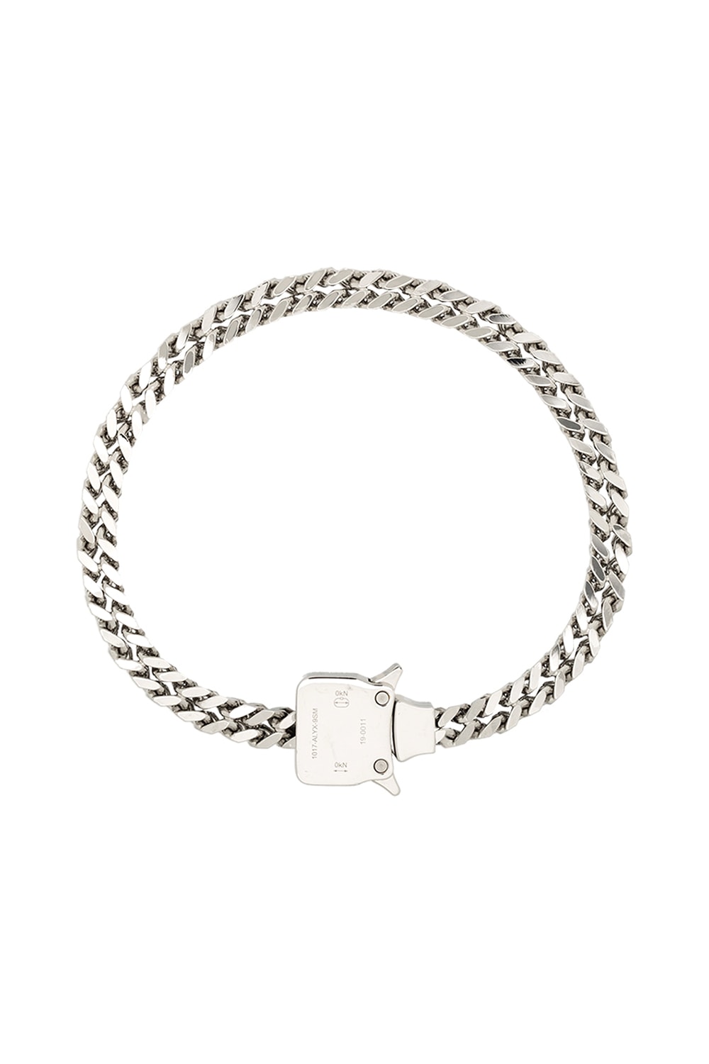 1017 ALYX 9SM Drops Silver Tone Cubix Chain Necklace rollercoaster buckle buy now drop info release accessories jewelry drake chain 