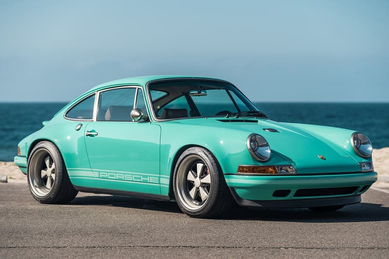 1991 Porsche 911 "Malibu" Reimagined by Singer RM Sotheby's Auction $875,000 USD For Sale Custom Rework Vintage German Sportscar Supercar Classic "Mintarrini" Colorway 4.0-liter engine Fuchs Wheels Rims Ed Pink Racing