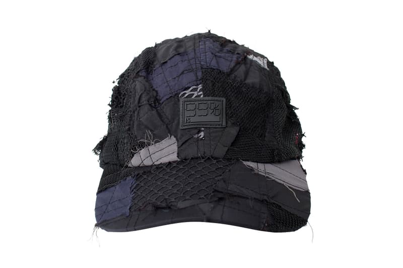 99%IS- 99percentis Drops Custom Handmade Patchwork Cap in Black one of one hat headwear accessories bajowoo korean fashion mesh nylon panels stitching LIVE MY L1FE
