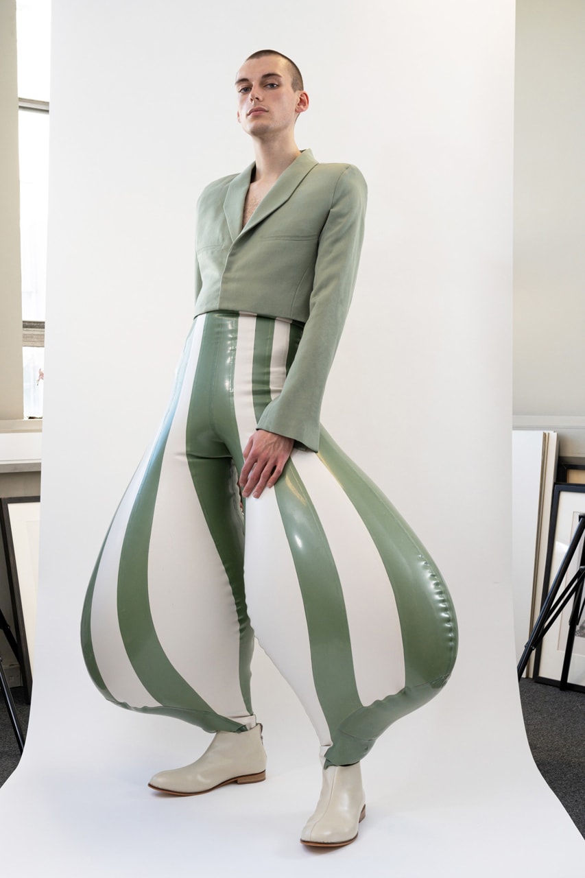 Harikrishnan designs inflatable latex trousers with impossible