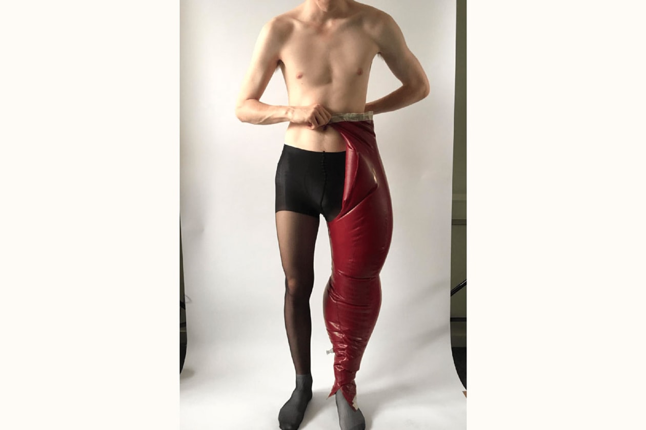 Harikrishnan designs inflatable latex trousers with impossible