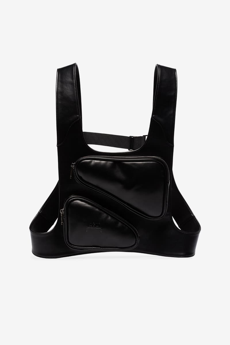 A COLD WALL Black Leather Harness Bag accessories menswear streetwear nylon spring summer brutalist 2020 collection samuel ross designer geometric functional technical