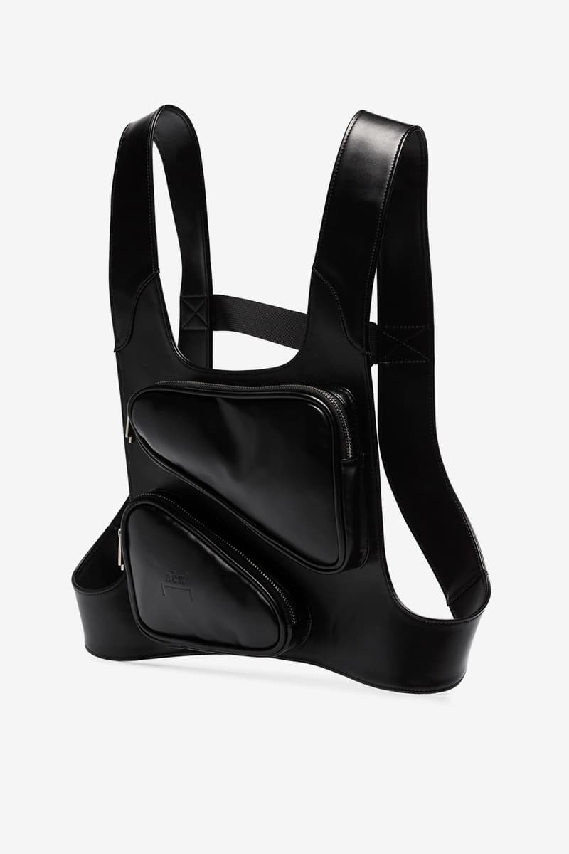 A COLD WALL Black Leather Harness Bag accessories menswear streetwear nylon spring summer  brutalist 2020 collection samuel ross designer geometric functional technical