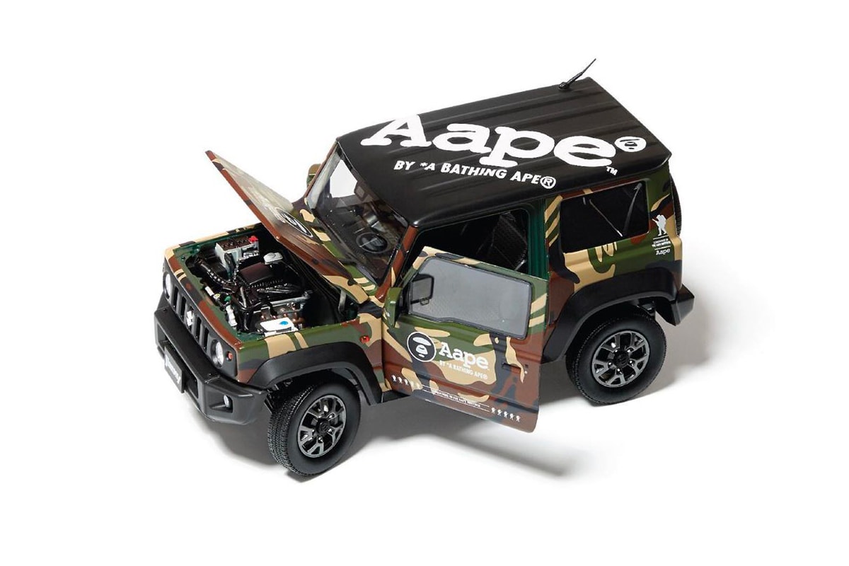 AAPE x SUZUKI Jimny Scale Model Info camouflage BAPE A Bathing APE IT HK SUVS 4x4 off-road 