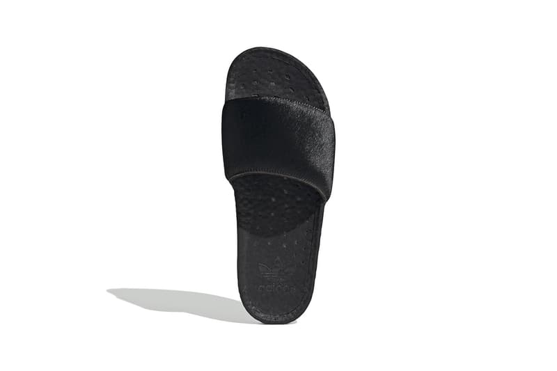 adidas originals adilette core black pony hair snakeskin details release information buy cop purchase FV6423 FV6422 summer sandal slide footwear pool