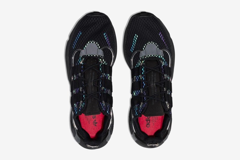adidas LXCON Core Black Multi shoes sneakers footwear kicks trainers runners menswear streetwear spring summer 2020 collection teal purple iridescent mesh 1990 silhouette