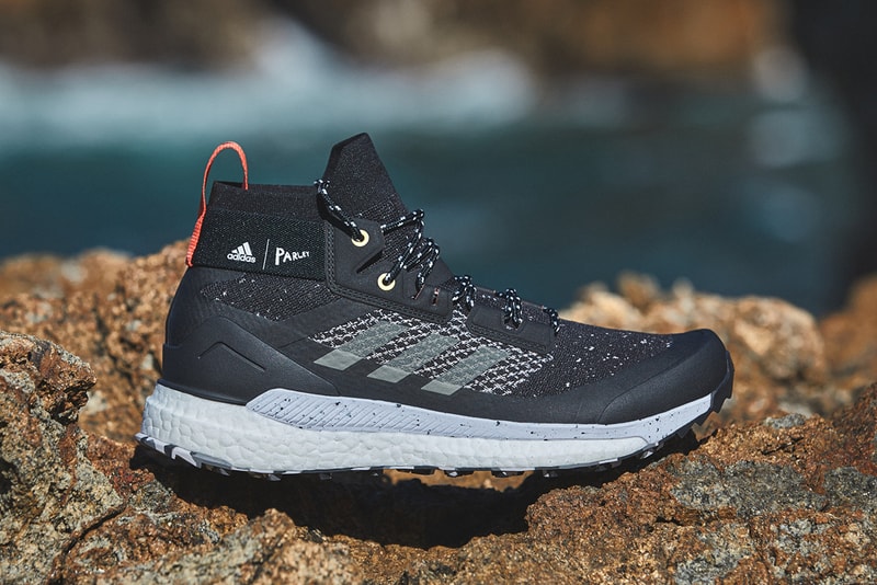 adidas Terrex Free Hiker Parley Release Information First Look Outdoors Shoe Footwear Sneaker News Drop Date High Top BOOST Technology Parley Ocean Plastic Yarn upcycled waste sustainability hiking boot
