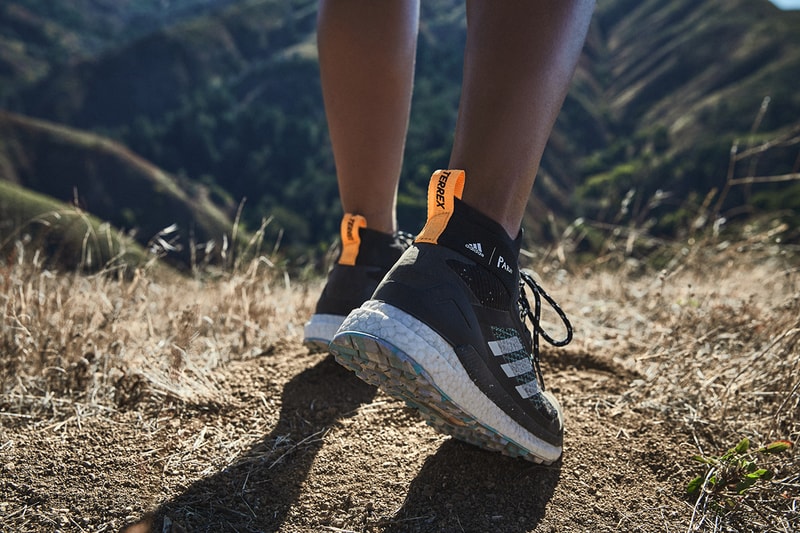 adidas Terrex Free Hiker Parley Release Information First Look Outdoors Shoe Footwear Sneaker News Drop Date High Top BOOST Technology Parley Ocean Plastic Yarn upcycled waste sustainability hiking boot