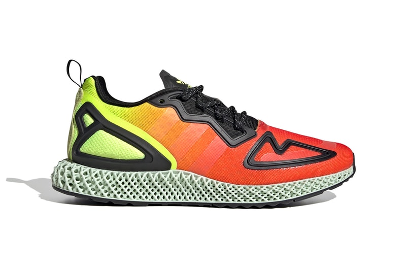 adidas ZX 2K 4D "Red/Orange/Yellow" Heatmap Inspired 4D-Printed Oxygen Light Energy Return Sole Unit Sneaker Three Stripes Footwear Drops Release Information Closer Look