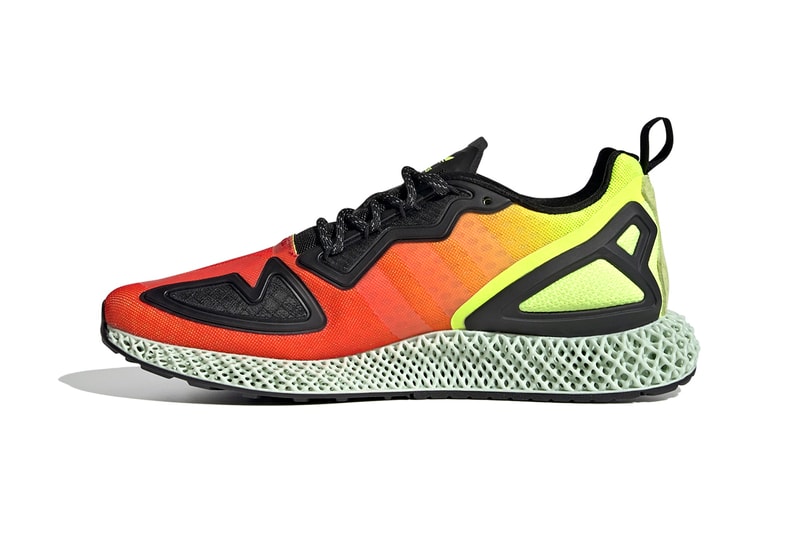 adidas ZX 2K 4D "Red/Orange/Yellow" Heatmap Inspired 4D-Printed Oxygen Light Energy Return Sole Unit Sneaker Three Stripes Footwear Drops Release Information Closer Look