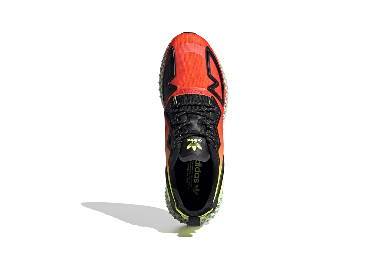 adidas ZX 2K 4D "Red/Orange/Yellow" Heatmap Inspired 4D-Printed Oxygen Light Energy Return Sole Unit Sneaker Three Stripes Footwear Drops Release Information Closer Look