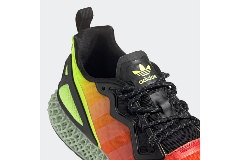 adidas ZX 2K 4D "Red/Orange/Yellow" Heatmap Inspired 4D-Printed Oxygen Light Energy Return Sole Unit Sneaker Three Stripes Footwear Drops Release Information Closer Look