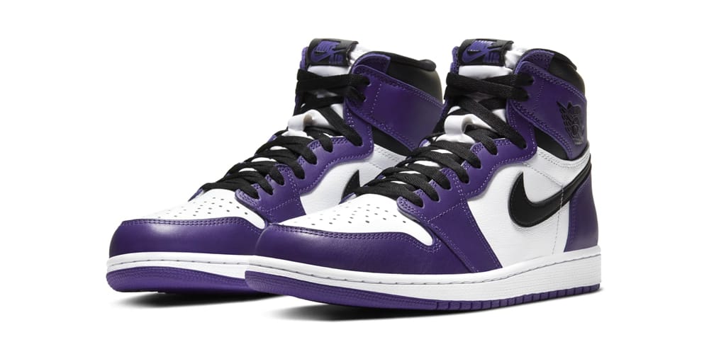 court purple jordan 1 white laces