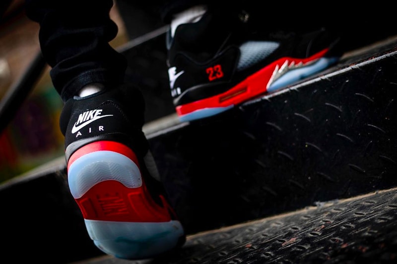 Air Jordan 5 Top 3 On-Foot Look CZ1786-001 Release Info Date Buy Price Black Fire Red Grape Ice New Emerald Metallic