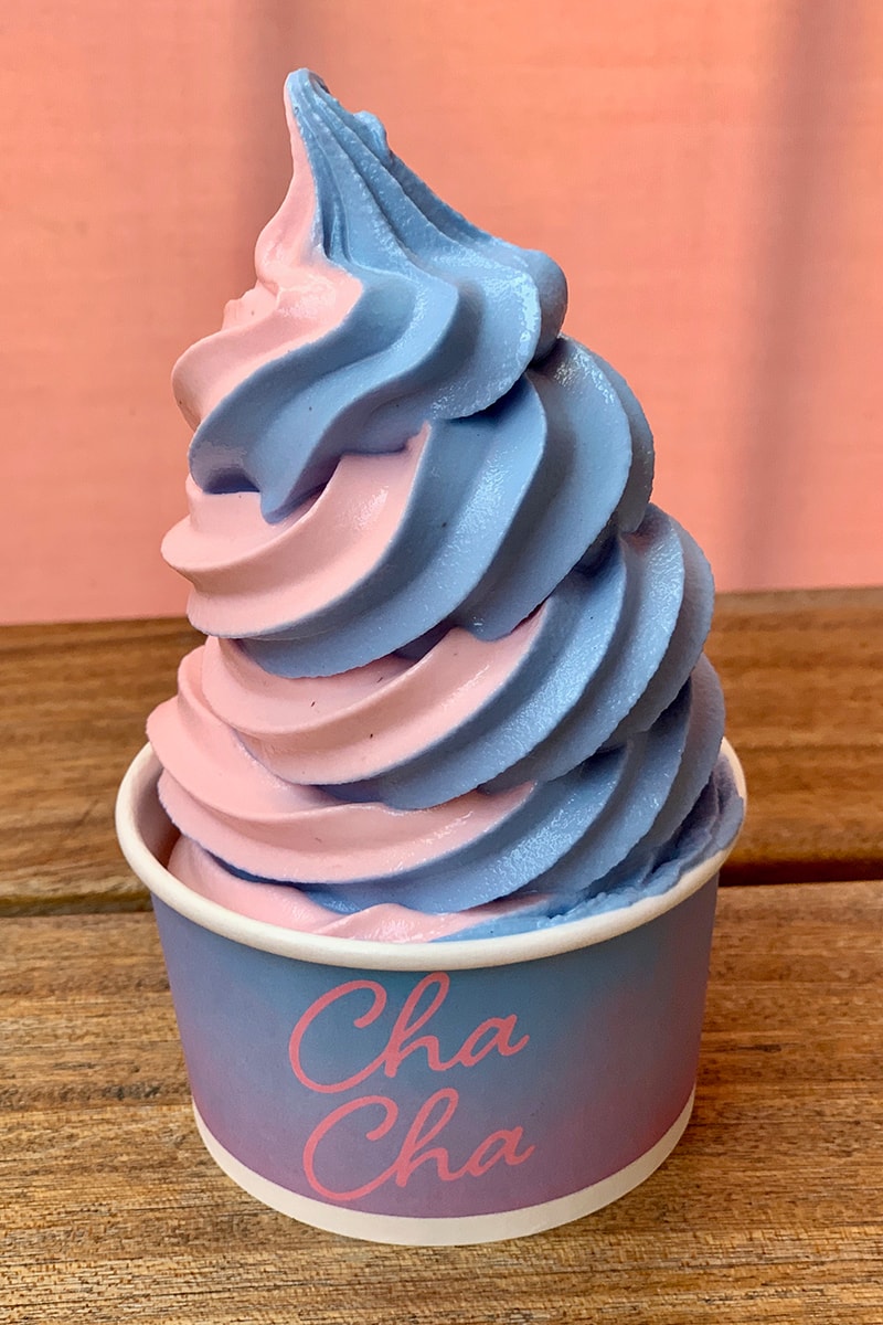 Alex Israel Cha Cha Matcha Sky Backdrop Soft Serve Release Strawberry Blu Algae New York City Los Angeles 
