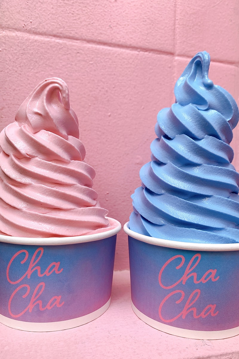 Alex Israel Cha Cha Matcha Sky Backdrop Soft Serve Release Strawberry Blu Algae New York City Los Angeles 
