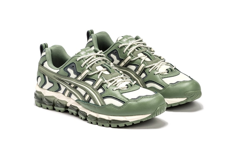 ASICS GEL-Nandi 360 "Tree Camo" HBX Release Information Closer Look Cop Online Footwear Sneakers Ripstop Nylon Leather Overlays Khaki Green