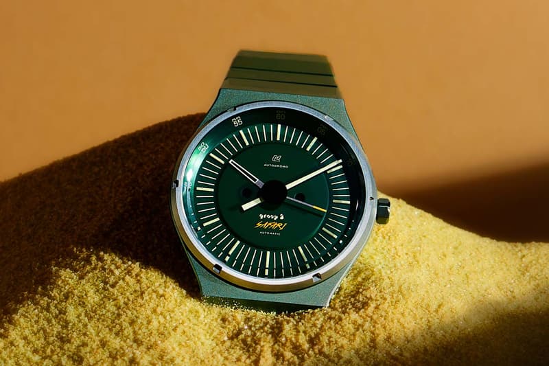 Autodromo Group B Series 2 Safari Dark Green Watch release spring 2020 orange dial lume indexes bi metallic