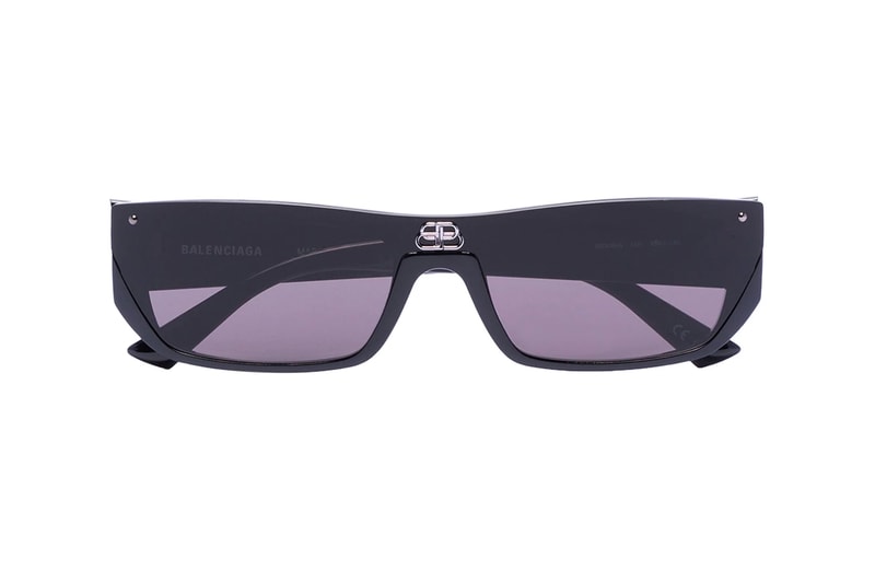 Balenciaga Rectangular Logo Sunglasses Release Info Buy Price Silver Black Blue