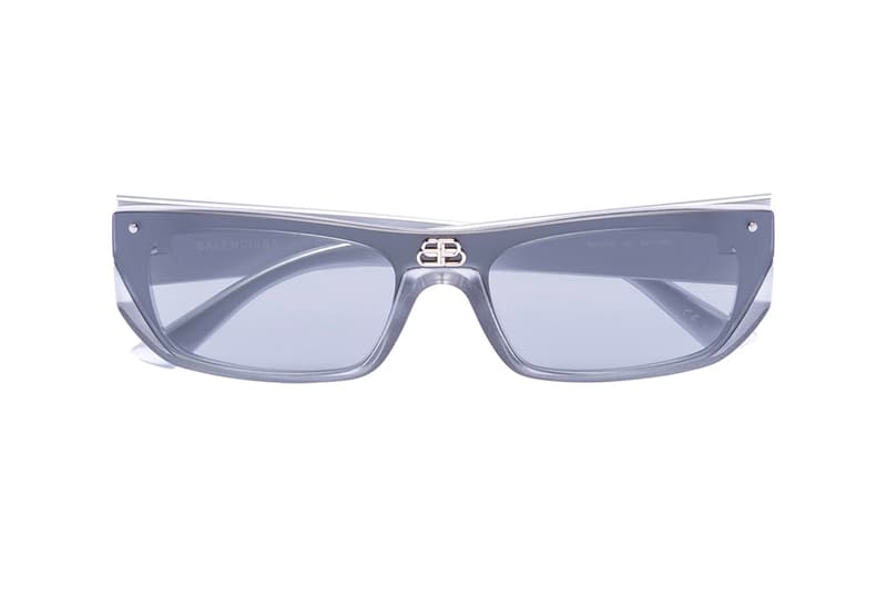 Balenciaga Rectangular Logo Sunglasses Release Info Buy Price Silver Black Blue