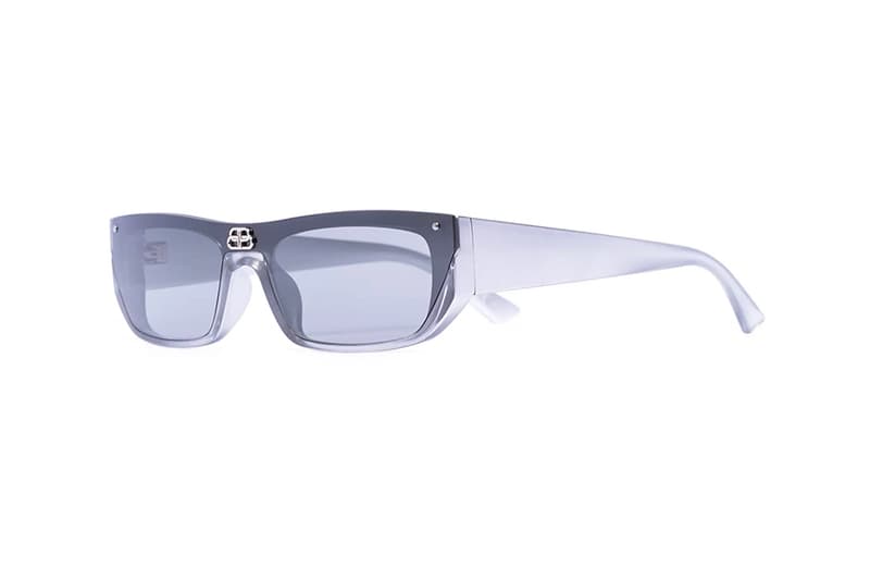 Balenciaga Rectangular Logo Sunglasses Release Info Buy Price Silver Black Blue