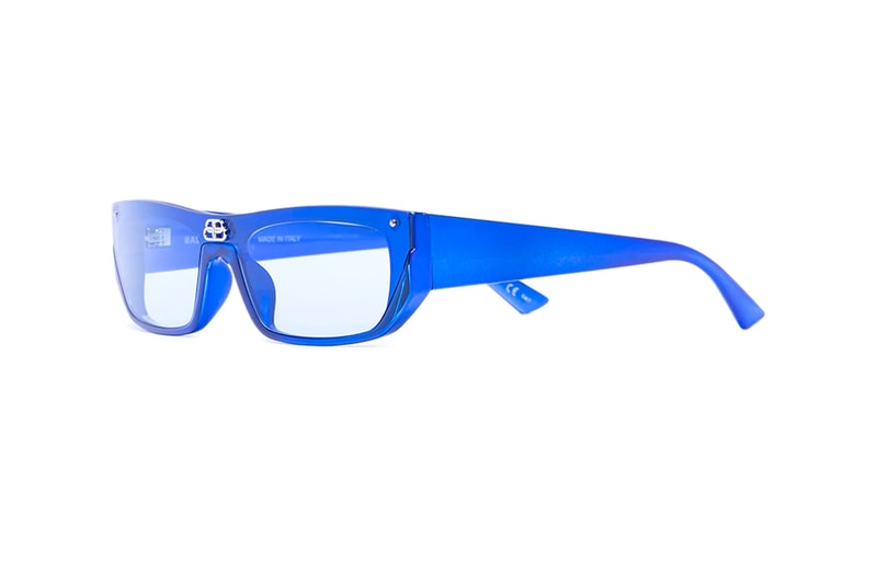 Balenciaga Rectangular Logo Sunglasses Release Info Buy Price Silver Black Blue
