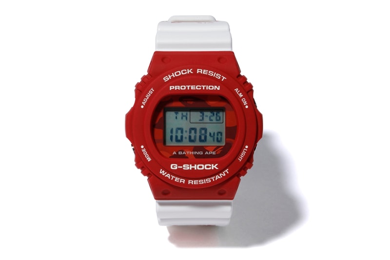 BAPE x Casio G-SHOCK 5750 Watch Collaboration spring summer 2020 ss20 bapesta 20th anniversary timepiece release date info buy march 21 