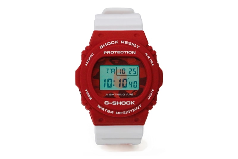 BAPE x Casio G-SHOCK 5750 Watch Collaboration spring summer 2020 ss20 bapesta 20th anniversary timepiece release date info buy march 21 