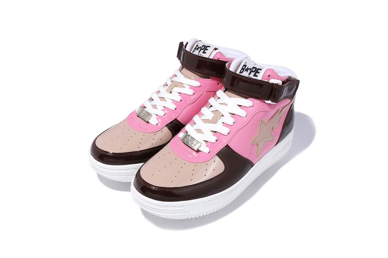 BAPE BAPESTA Mid, Low OG Colorway Release Date sneakers drop buy patent leather 3m reflective accent logo 
