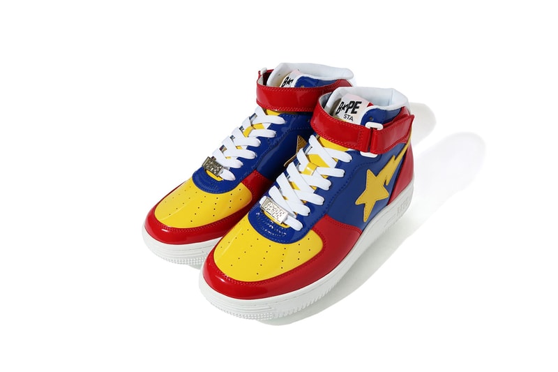 BAPE BAPESTA Mid, Low OG Colorway Release Date sneakers drop buy patent leather 3m reflective accent logo 