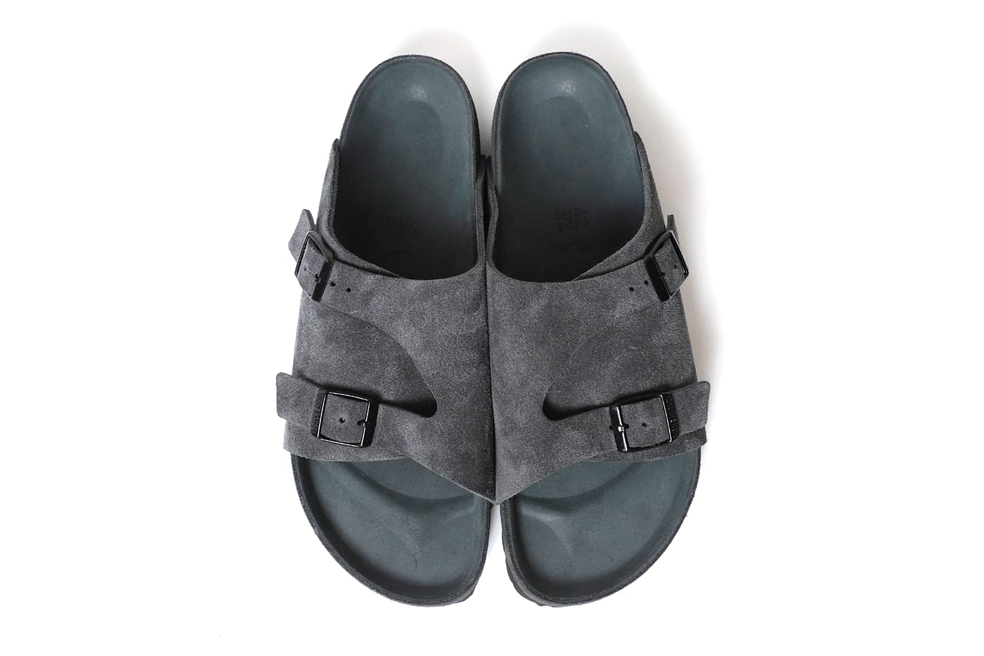 BEAMS Birkenstock Zurich Taupe gray menswear streetwear spring summer 2020 collection collaboration capsule footwear sandals suede nubuck slides slippers shoe japanese