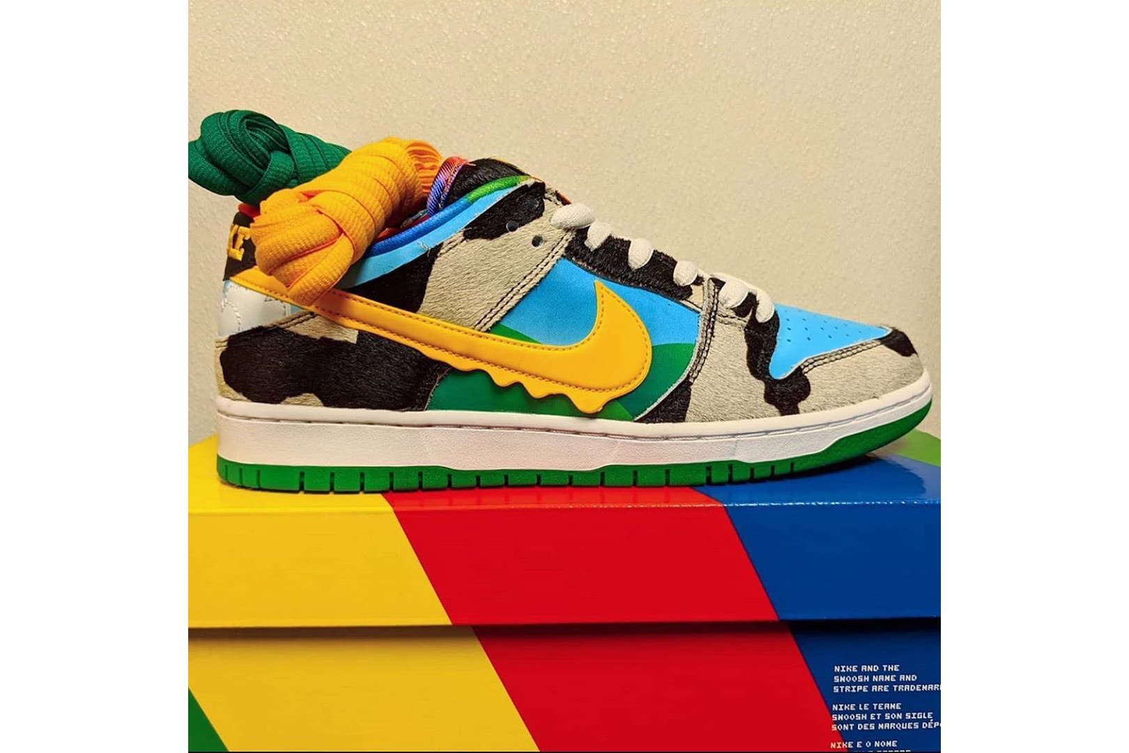 Ben & Jerry's x Nike SB Dunk Low Teaser  ice cream American milk cows  skateboarding pony hair collaborations shoes chunk monkey 