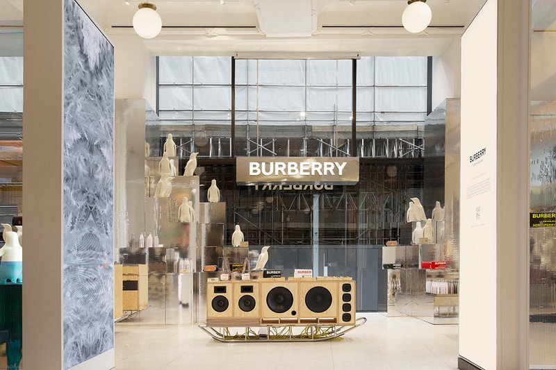 burberry selfridges london corner shop pop-up opening details march 2 march 29 products available accessories bags polar theme penguin ar
