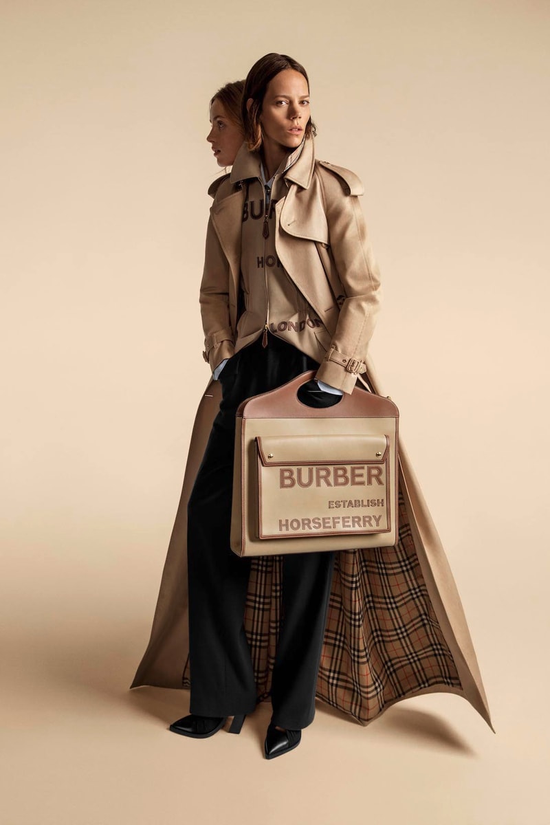 burberry spring summer 2020 ss20 past future codes cues beige evolution bella gigi hadid kendall jenner riccardo tisci