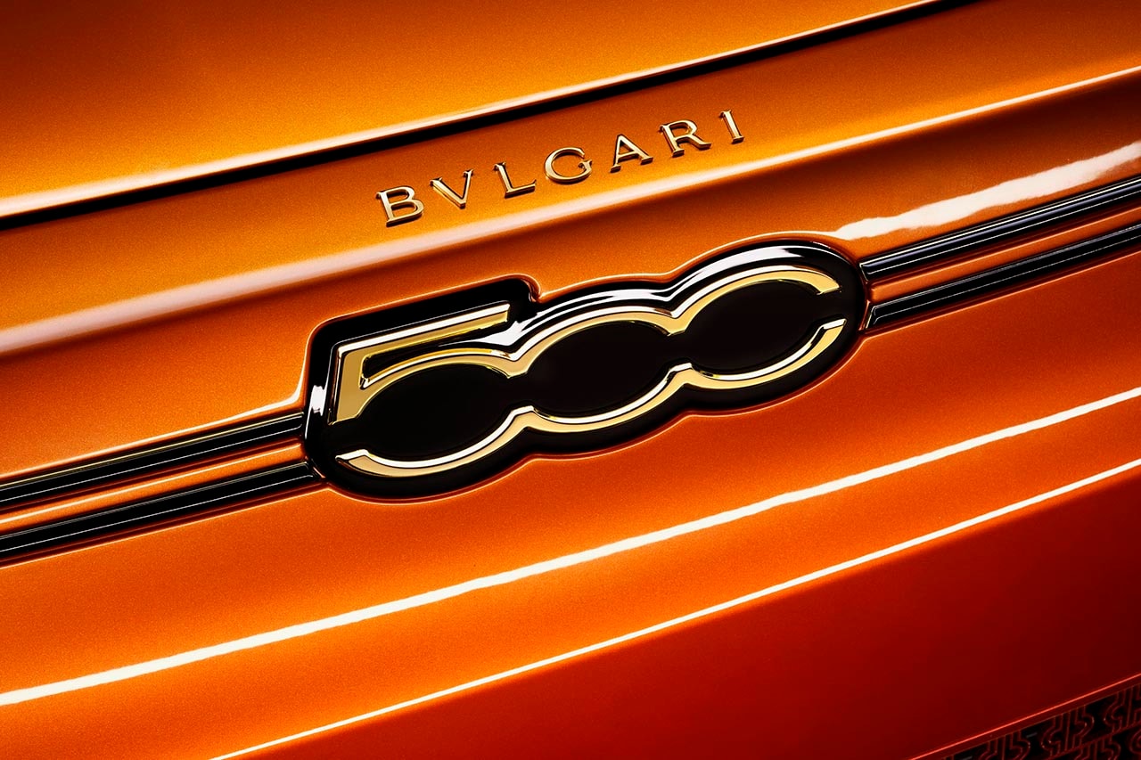 BVLGARI x Fiat 500 B.500 Mai Troppo All Electric EV Cars Jewels Gems "Imperial Saffron" Paint Leonardo Di Caprio’s environmental organizations auction charitable 