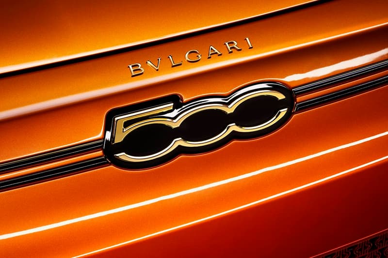BVLGARI x Fiat 500 B.500 Mai Troppo All Electric EV Cars Jewels Gems "Imperial Saffron" Paint Leonardo Di Caprio’s environmental organizations auction charitable