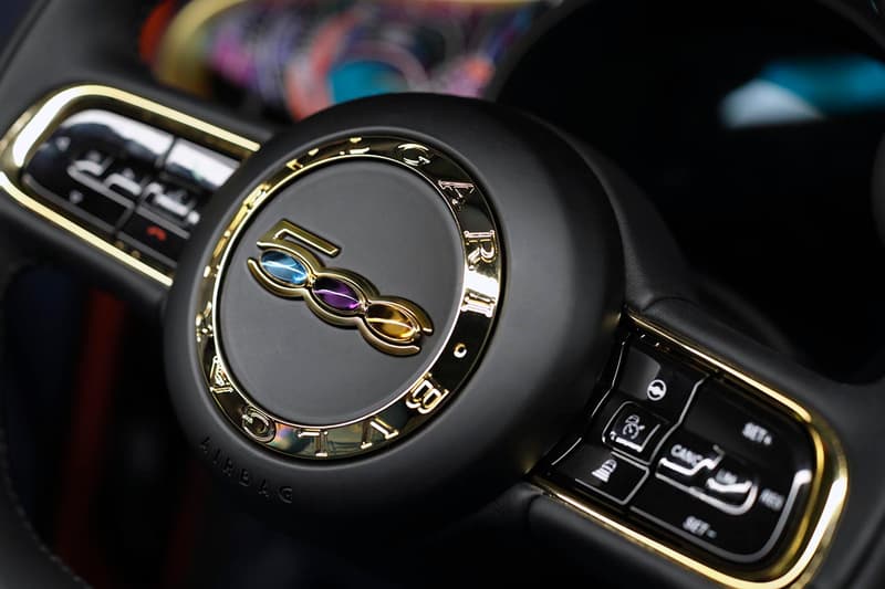 BVLGARI x Fiat 500 B.500 Mai Troppo All Electric EV Cars Jewels Gems "Imperial Saffron" Paint Leonardo Di Caprio’s environmental organizations auction charitable