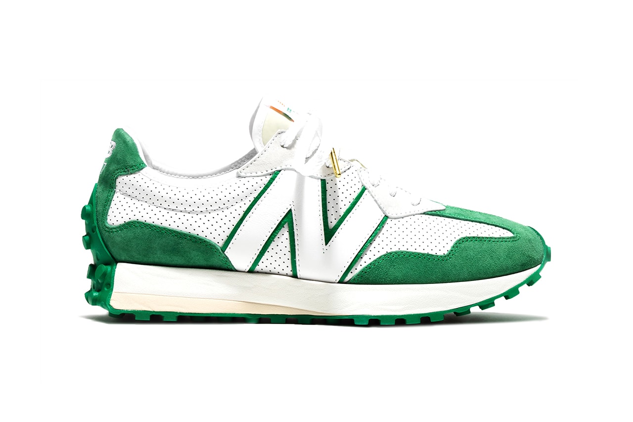 casablanca new balance release information buy cop purchase 327 white orange green details charaf tajer leather suede