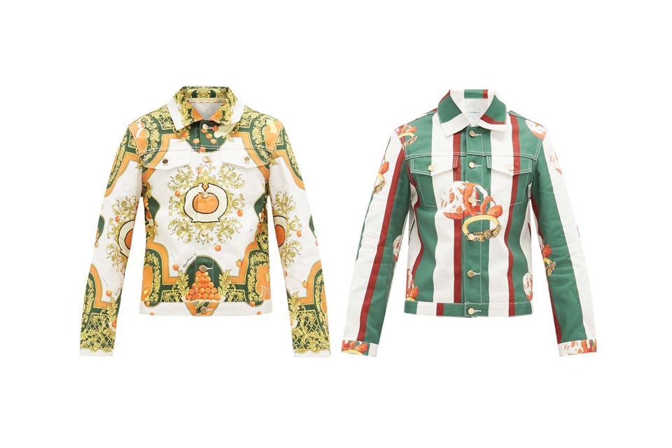 Casablanca Orange-Print Denim Jacket, Jeans Release | Hypebeast