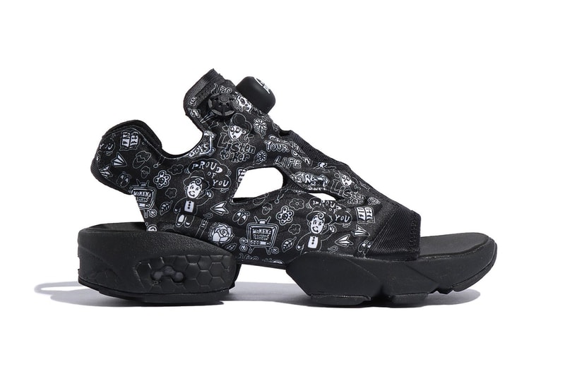 chocomoo reebok instapump fury slide sandal FW6018 black white t shirt long sleeve sweatpants release date info photos price