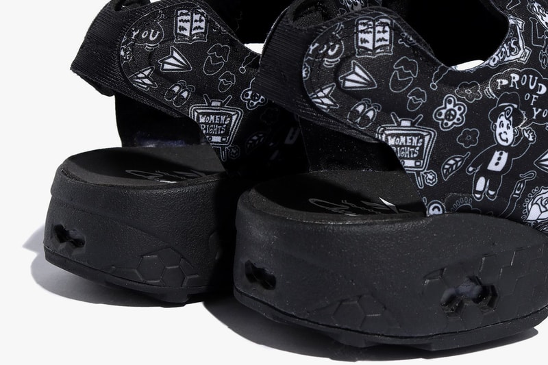 chocomoo reebok instapump fury slide sandal FW6018 black white t shirt long sleeve sweatpants release date info photos price